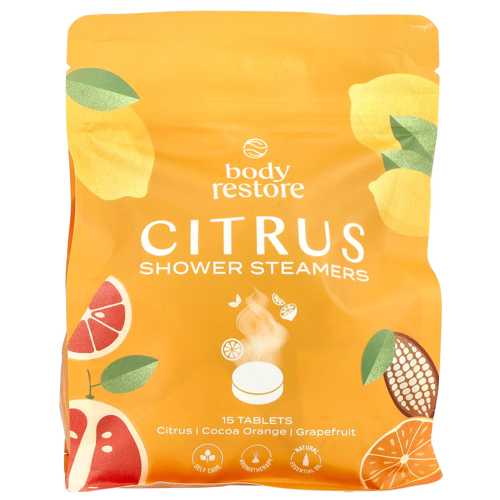 Body Restore, Пароварки для душа, цитрусовые, 15 таблеток, 13,2 унции