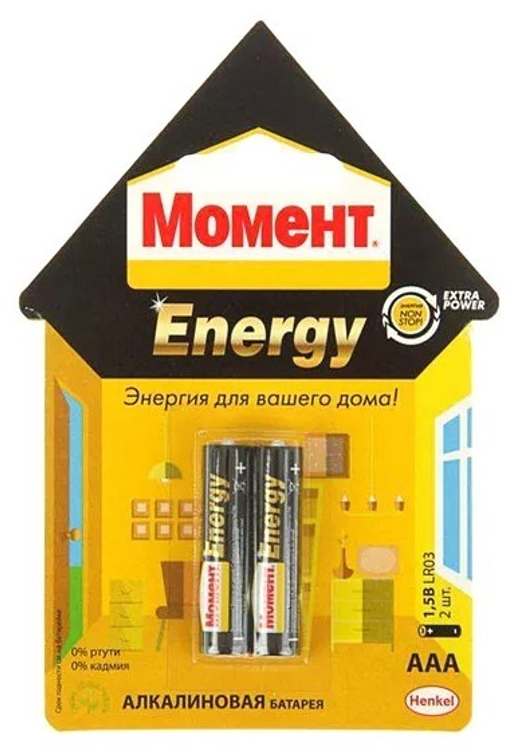 Батарейки МОМЕНТ ENERGY ААА  ( 2  шт на блистере)