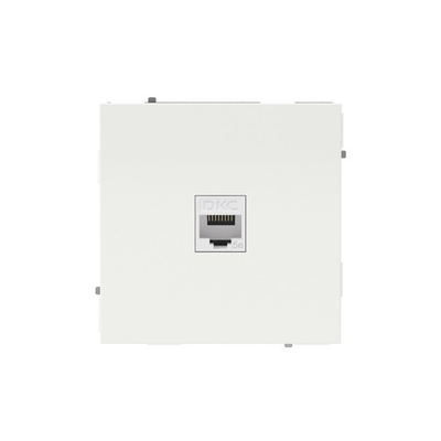 Компьютерная розетка RJ-45 без шторки, кат.5е одинарная, KANT, белая магнолия