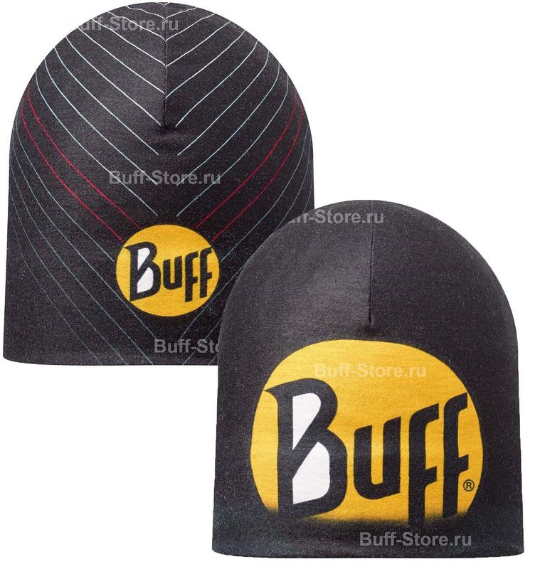 Двухсторонняя спортивная шапка Buff R-Ultimate Logo Black Фото 1