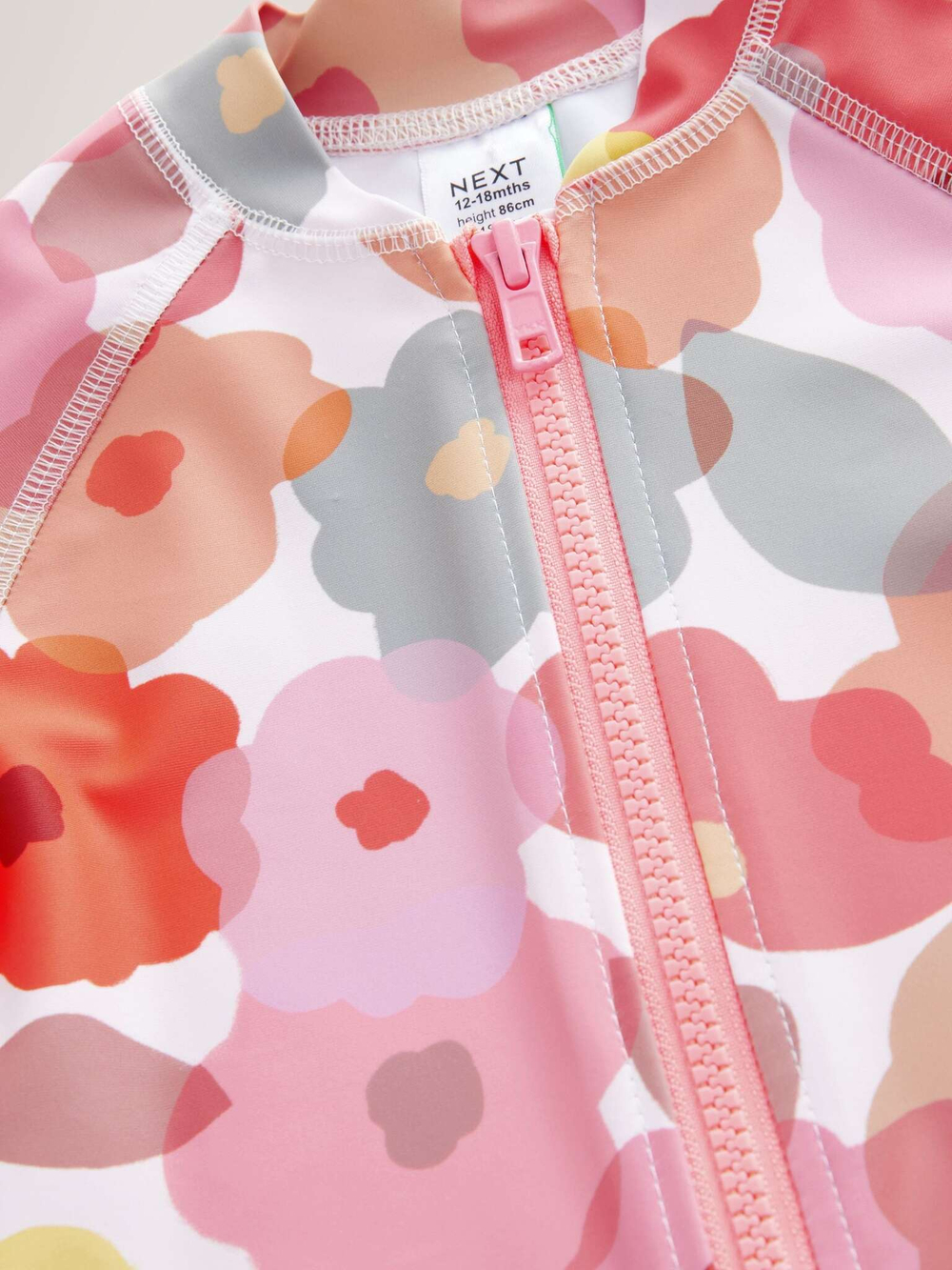Купальник слитный на молнии для девочки Next E77-686, Розовый