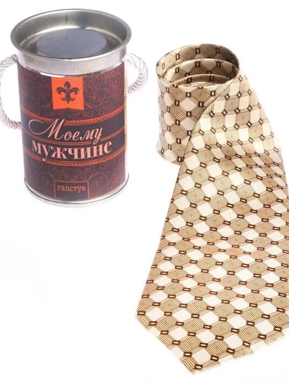 Галстук в металлическом тубусе &quot;Моему мужчине&quot;