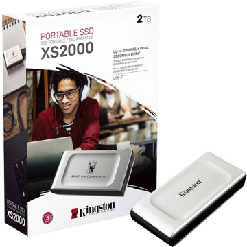 Твердотельный накопитель Kingston External SSD XS2000 BOC 2Tb USB 3.2 Gen 2x2 R2000/W2000 MB/s (SXS2000/2000GA)