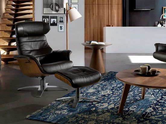 Поворотное кресло-реклайнер 5034/A928 из шоколадно-коричневой кожи Испания 