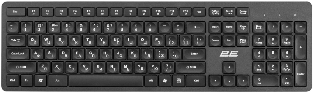 Клавиатура 2E KS260 WL Black черный