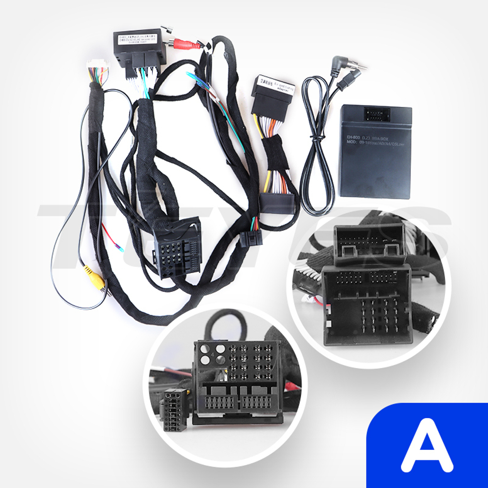 Комплект рамки с разъёмами 9" Audi Q5 2008-17 без джойстика MMI (поддержка штат. меню) - Car-Smart 9561A