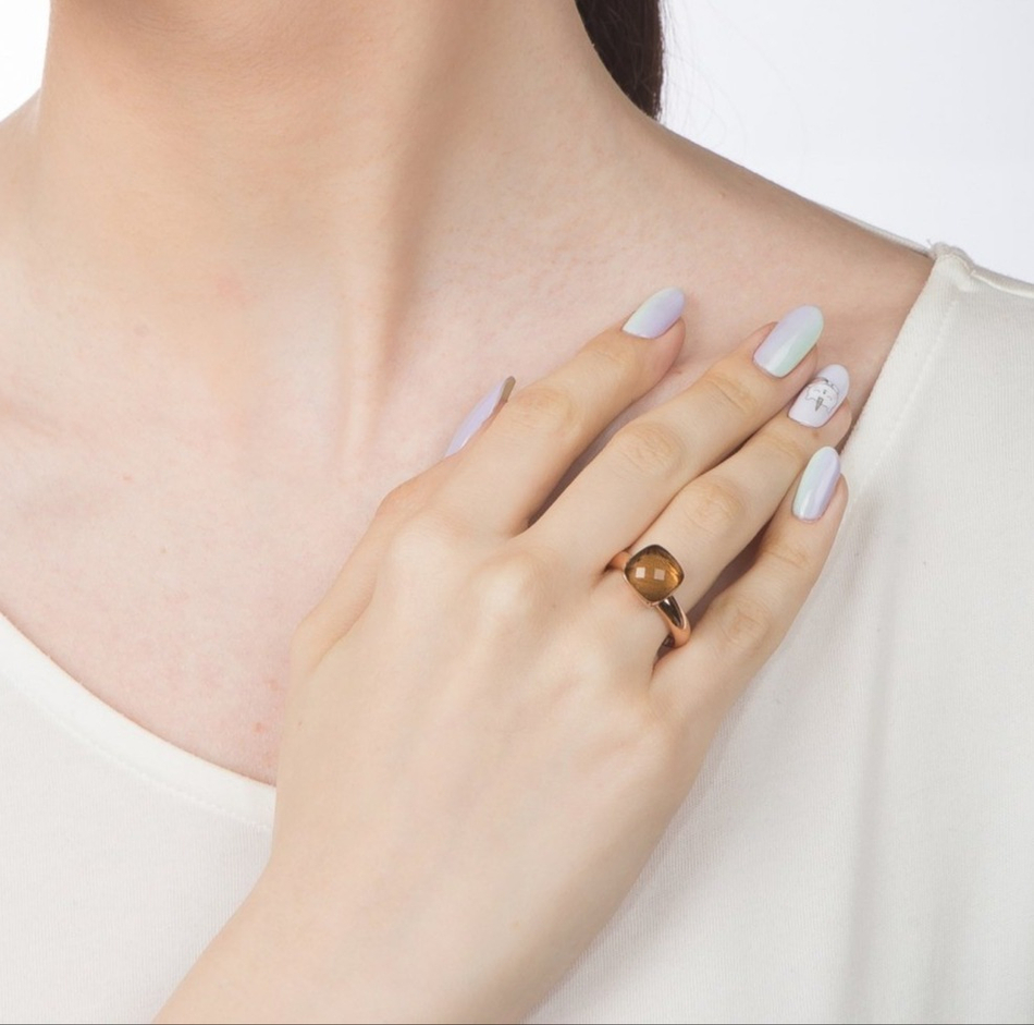 Кольцо Qudo Firenze smoked topaz 16 мм 610763/16.0 BR/RG