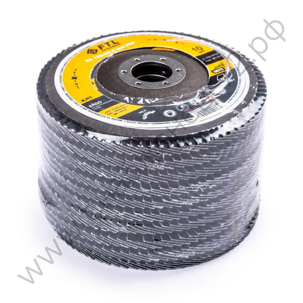 Круг лепестковый для шлифования по нержавеющей стали FTL Ergo цирконий 27 125 х 22,2 мм P80