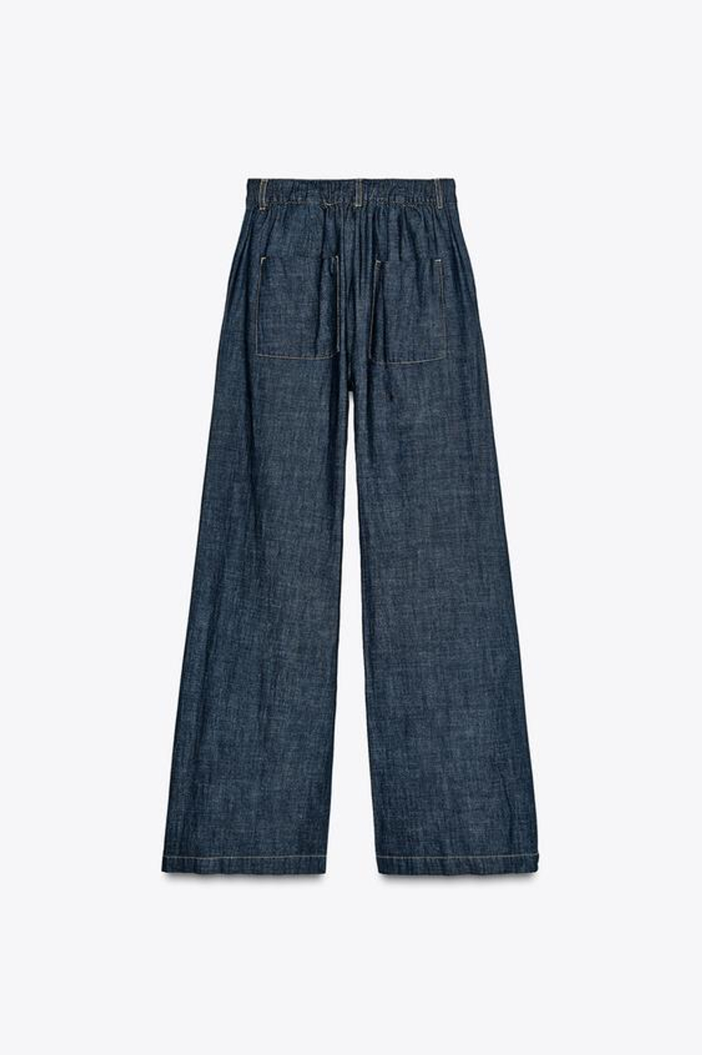 ZARA БРЮКИ WIDE LEG, ТЕМНЫЙ ИНДИГО