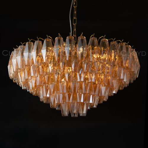 Люстра Cloyd CALCUTTA C12 / Ø80 см - латунь - янтарн.стекло (арт.11685)