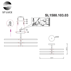 SL1580.103.03 Светильник потолочный ST-Luce Никель/Белый LED 3*12W 3200K