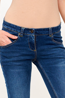Джинсы трансформеры для беременных и кормящих цвет синий из хлопка 95%, размеры 40,50,52