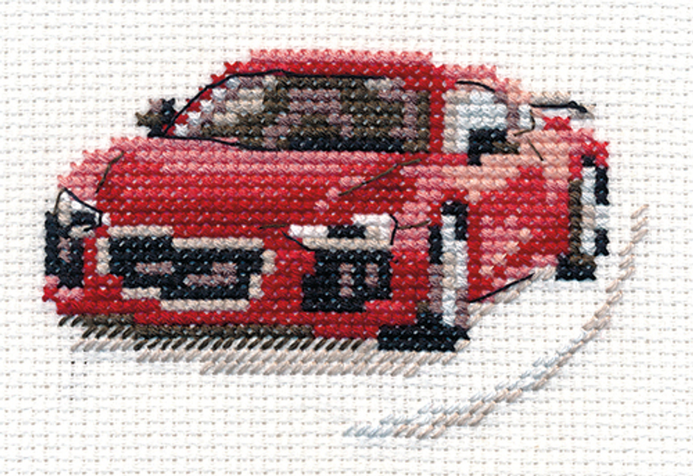 "Красный спорткар"-0-157  вышивка