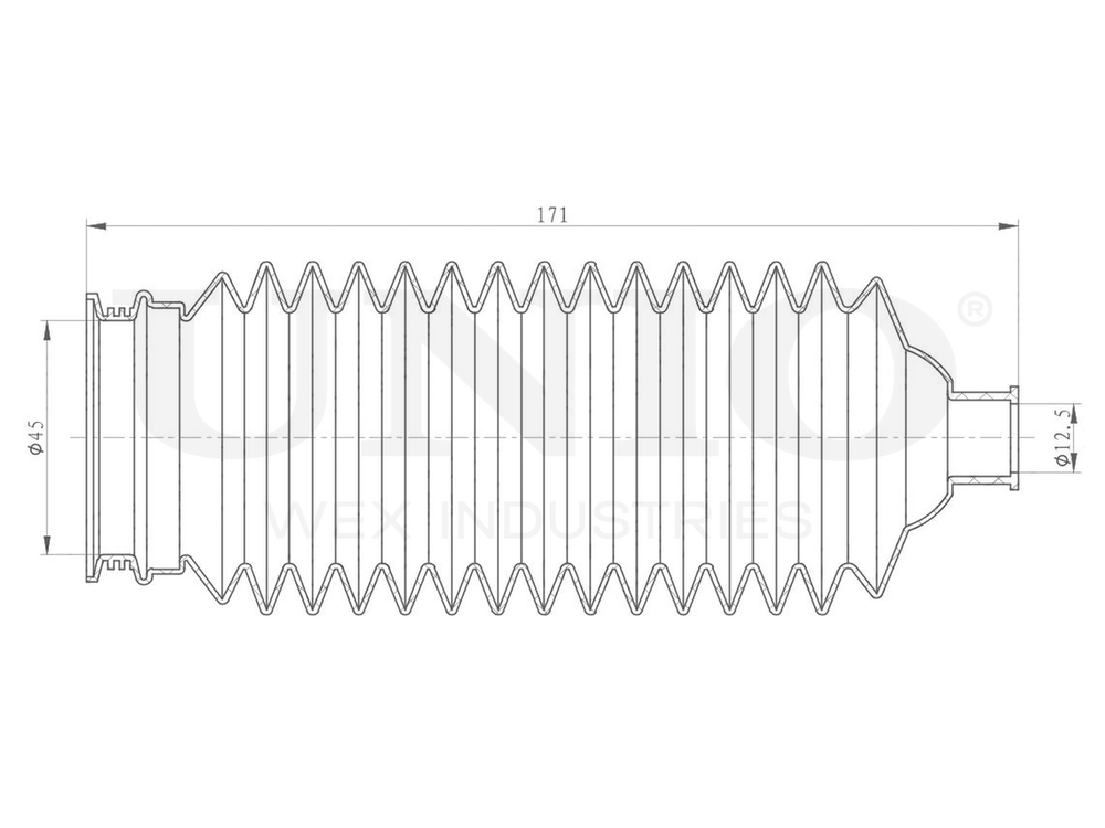 Пыльник рулевой рейки UNIO DUC-20029