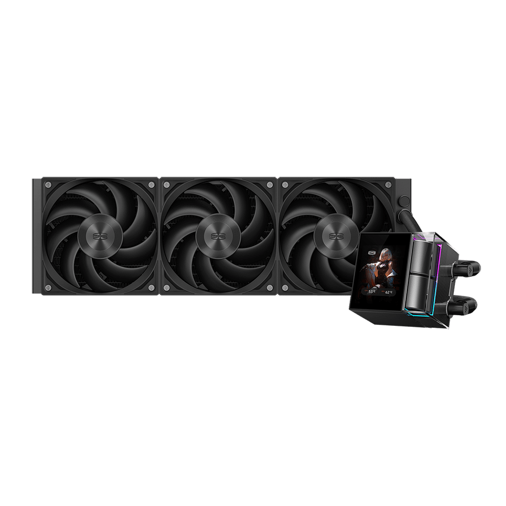 Водяное охлаждение для CPU PCCooler DS360 Display BK TDP 310W 115X/1200/1700/1851/AM4/AM5 Черный