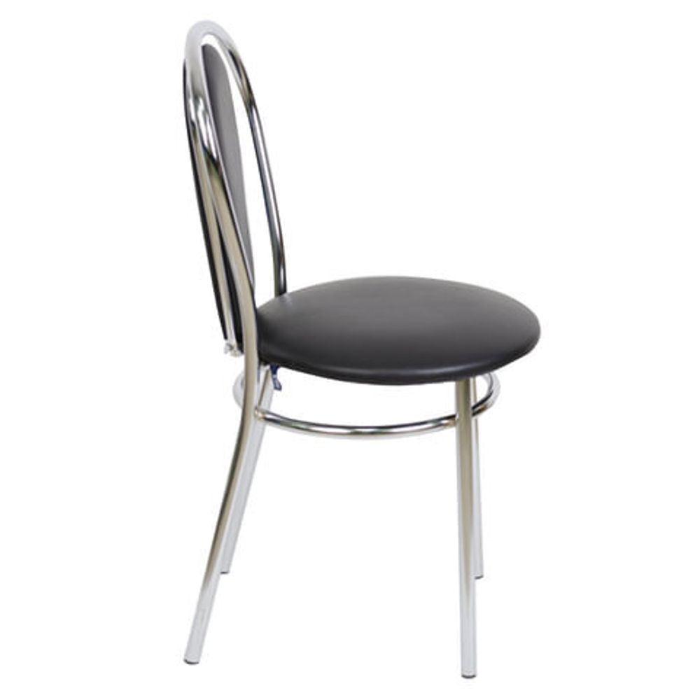 Стулья для столовых, кафе, дома "Florino", комплект 2 шт., хромированный каркас, кожзам черный