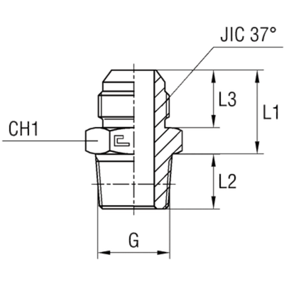 Штуцер FC JIC 1.1/16 - BSPT 1/2