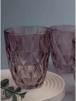 Набор стакан-тумблер для виски, 260 мл. 6 шт. Пурпурные
