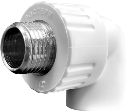 Угольник полипропиленовый комбинированный наружная резьба PN25 d25х1/2"