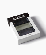 Мужские трусы шорты Atlantic, набор из 3 шт., хлопок, черные + светло-зеленые + графитовые, 3MH-211