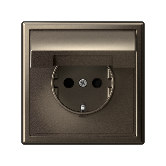 Розетка ArtGallery 16А IP20 с заземл. со шторками с крышкой быстрозажим. клем. механизм мокко SE GAL000646S