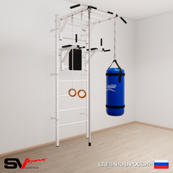 Шведская стенка Sv Sport 5442 (Турник рукоход/Брусья/Канат/Кольца/Цепь/Мешок 22кг)