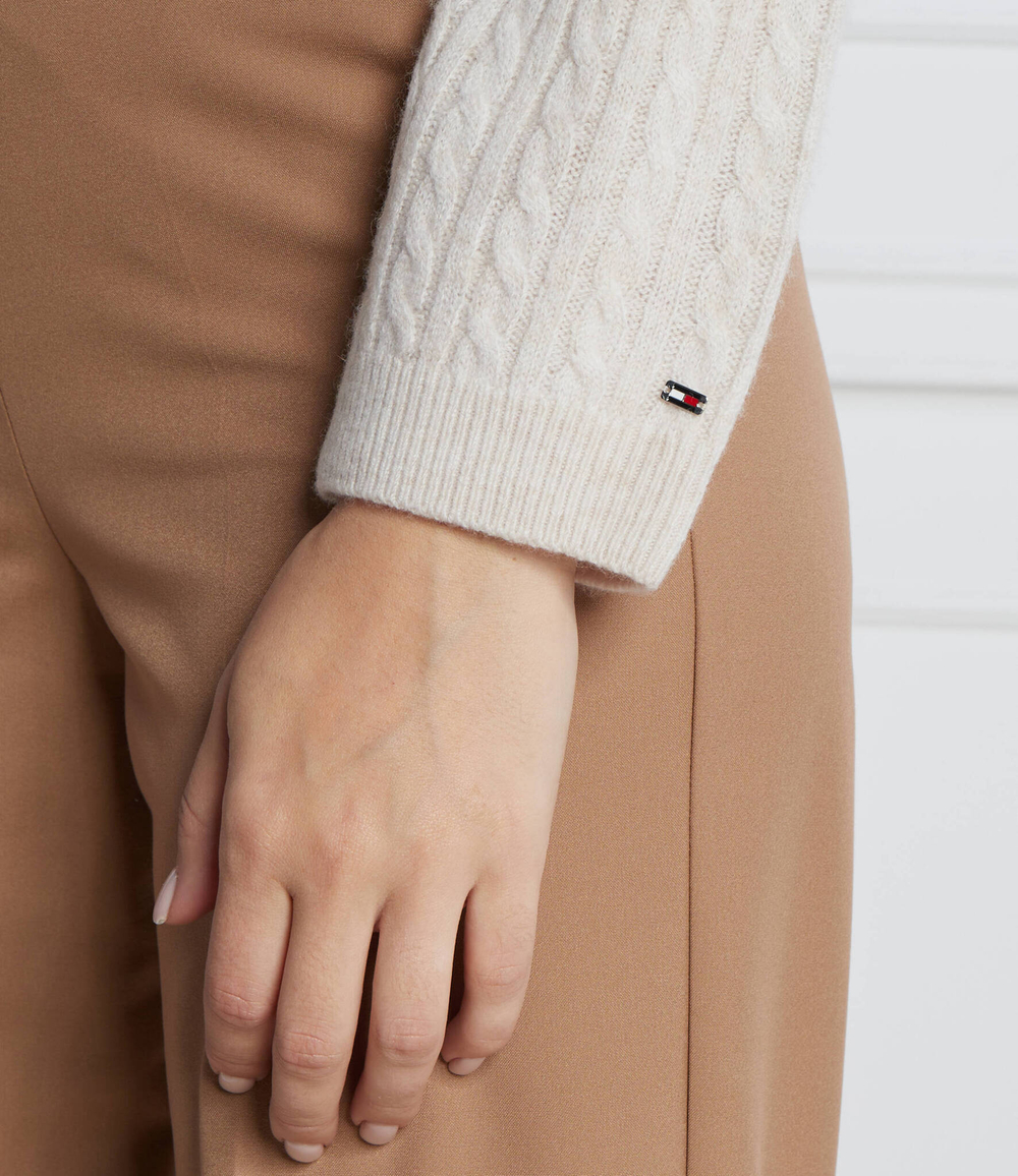 Хлопковый свитер soft cable Tommy Hilfiger - бежевый(WW0WW39887)