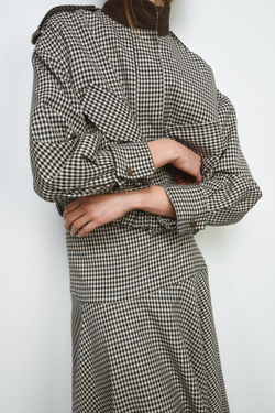 ZARA БОМБЕР В КЛЕТКУ — ZW COLLECTION, КОРИЧНЕВЫЙ