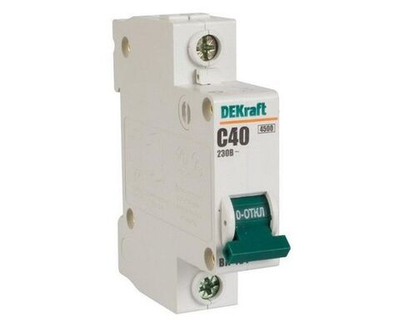 Автоматический выключатель Dekraft ВА-101 (11060DEK) 1P 63А тип С 4,5 кА 220 В на DIN-рейку