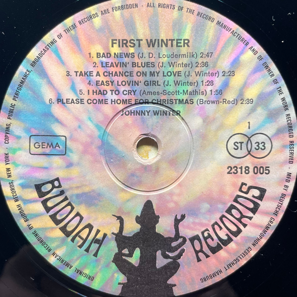 Johnny Winter ‎– First Winter (Германия 1970г.)