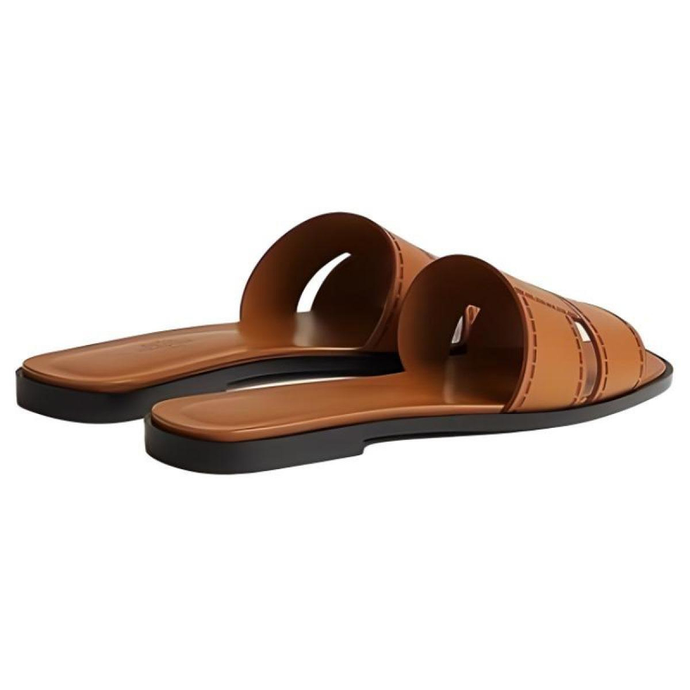 Hermes Round Toe Casual Slippers Women's Brown, H241099Z A3