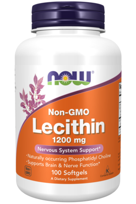 NOW Foods, Лецитин 1200 мг, Lecithin 1200 mg, 100 капсул