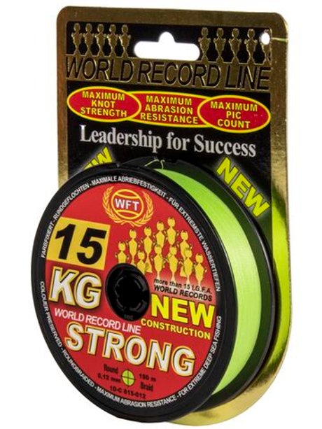 Леска плетёная WFT KG STRONG Chartreuse 150 м, 0.12 мм