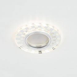 Светильник встраиваемый cо светодиодной подсветкой ЭРА DK LD47 SL /1 под лампу MR16 GU5.3 белый/белый | Встраиваемые LED светильники