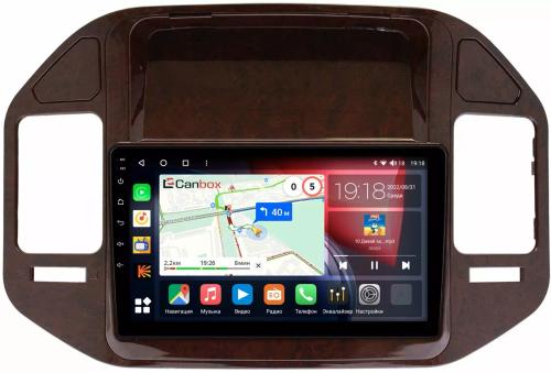 Магнитола для Mitsubishi Pajero 3, Montero 3 1999-2006 (рамка под дерево) - Canbox 9387 Qled, Android 10, Быстрая, SIM-слот