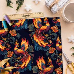 Ткань барби русская жар-птица