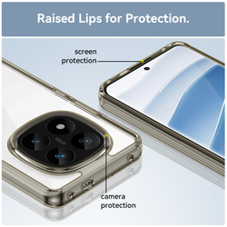 Усиленный чехол с серыми рамками для Xiaomi Redmi Note 14 Pro+, увеличенные защитные свойства, мягкий отклик кнопок