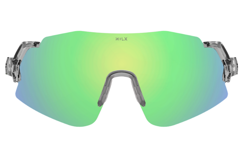 Спортивные очки HILX Savage 2.0 Shiny Crystal Grey Green / Green Mirror Lens