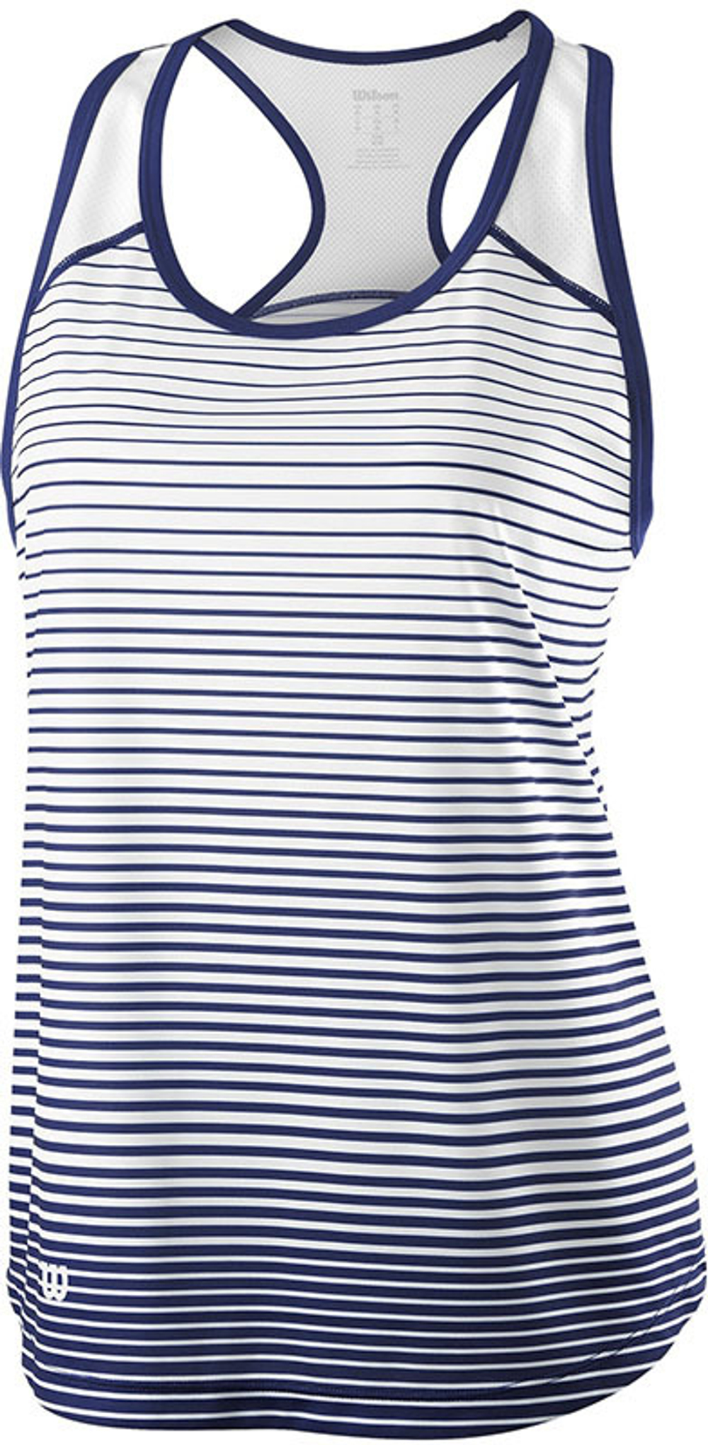 Женский топ теннисный Wilson Team Striped Tank - blue depths/white