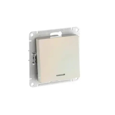 ATLASDESIGN 1-клавишный ПЕРЕКЛЮЧАТЕЛЬ с подсветкой, сх.6а, 10АХ, мех., быстрозажим. клем., ЖЕМЧУГ