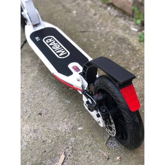 Складной двухколёсный самокат Micar Storm Pro 200 мм с двумя амортизаторами и ручным дисковым тормозом, белый