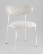 Стул обеденный Ayla серый белые ножки