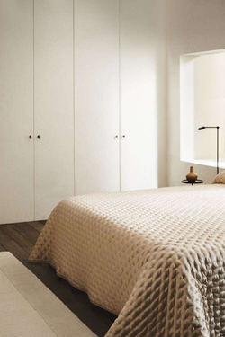 ZARA HOME ПРОСТОЕ АТЛАСНОЕ ОДЕЯЛО, КАВА