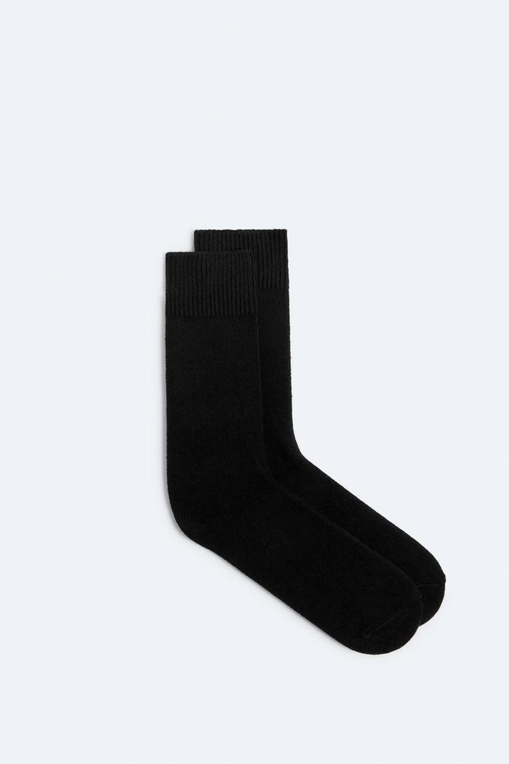 ZARA НОСКИ ИЗ СМЕСОВОГО ХЛОПКА, ЧЕРНЫЙ