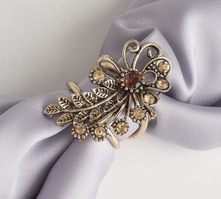 Кольцо для платка "Ветвь" золото