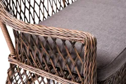 "Асти" лаунж-зона из искусственного ротанга на 4 персоны, цвет коричневый