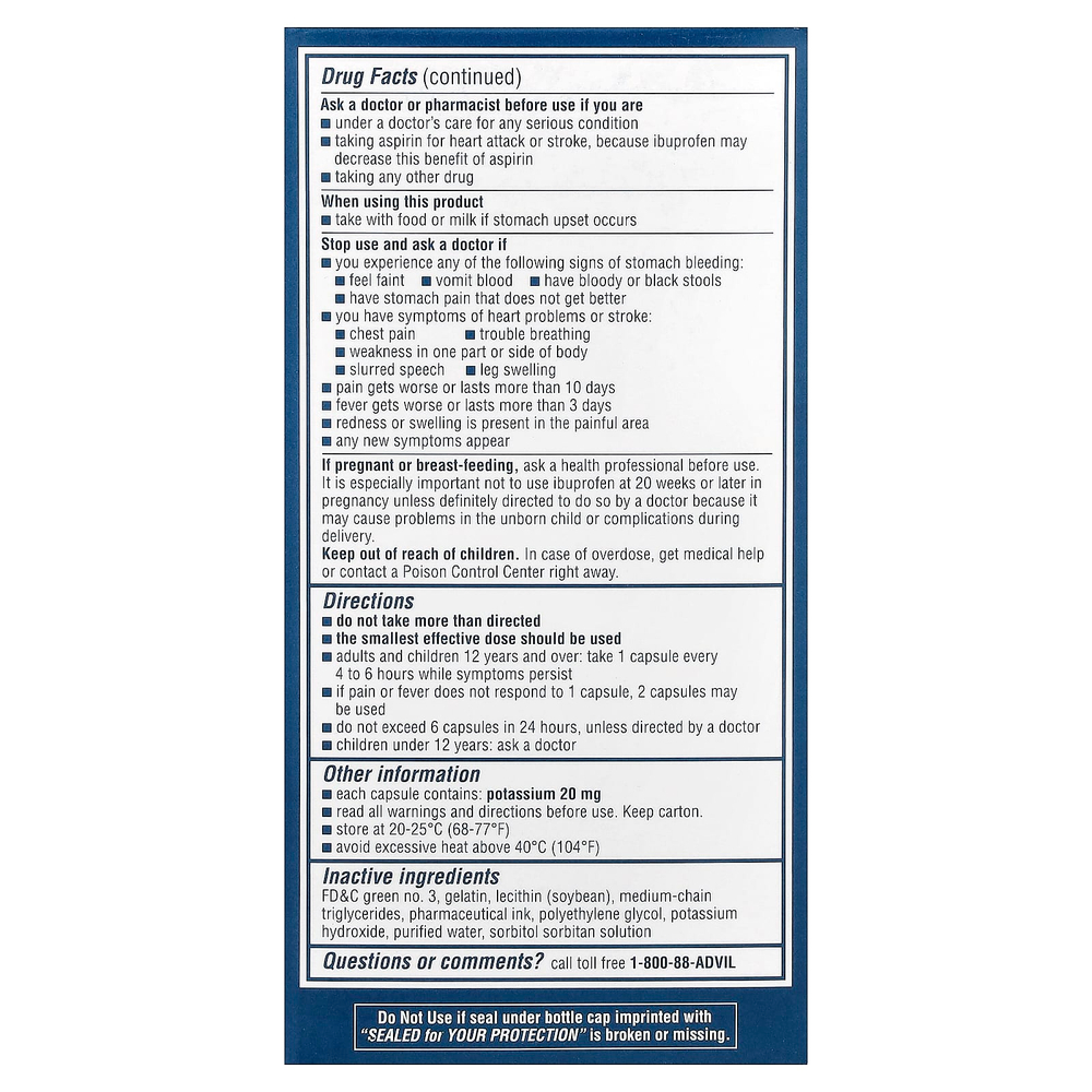 Advil, Liqui-Gels®, ибупрофен, 200 мг, 160 капсул с жидкостью