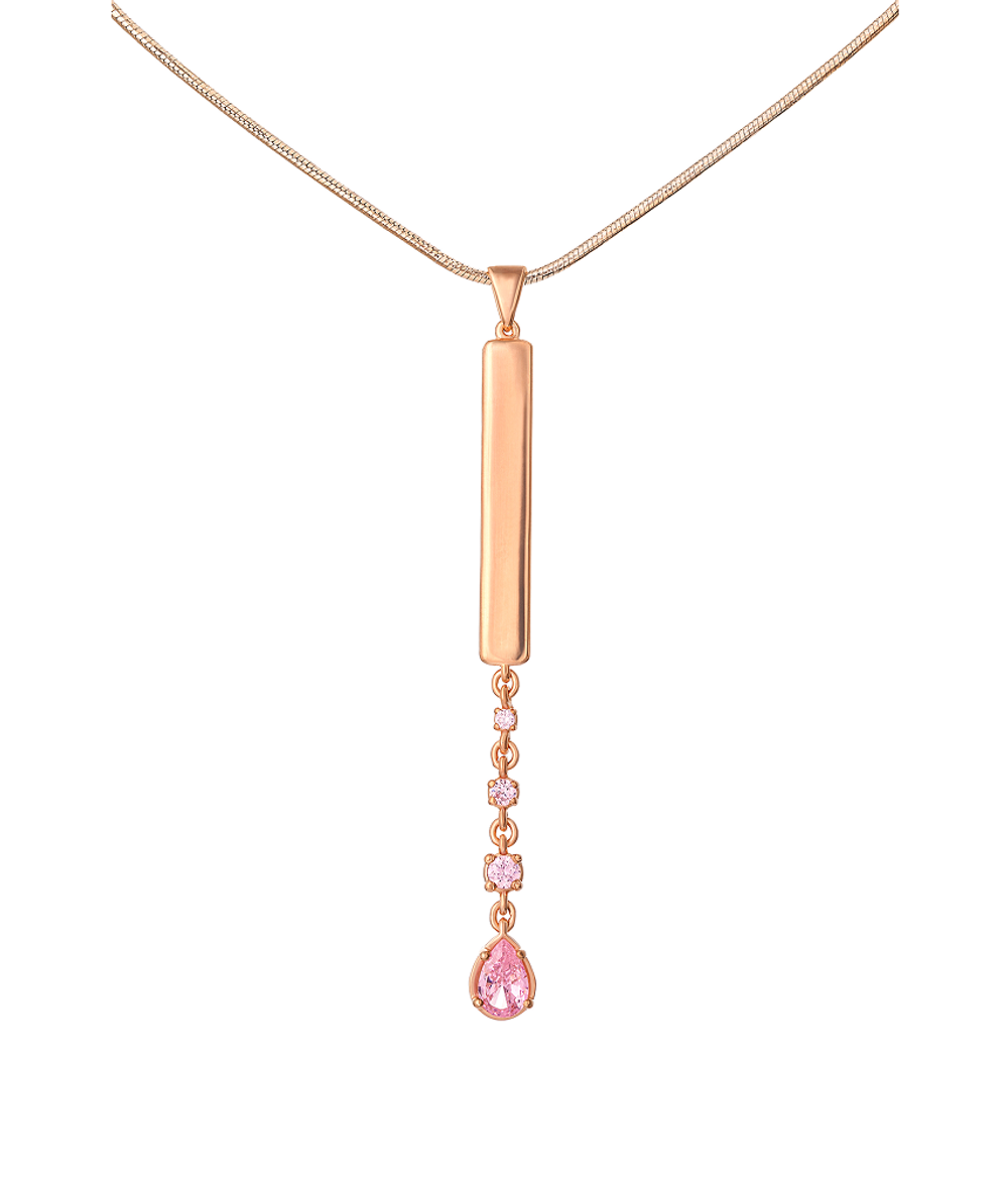 Подвес из серебра со вставками из розовых фианитов