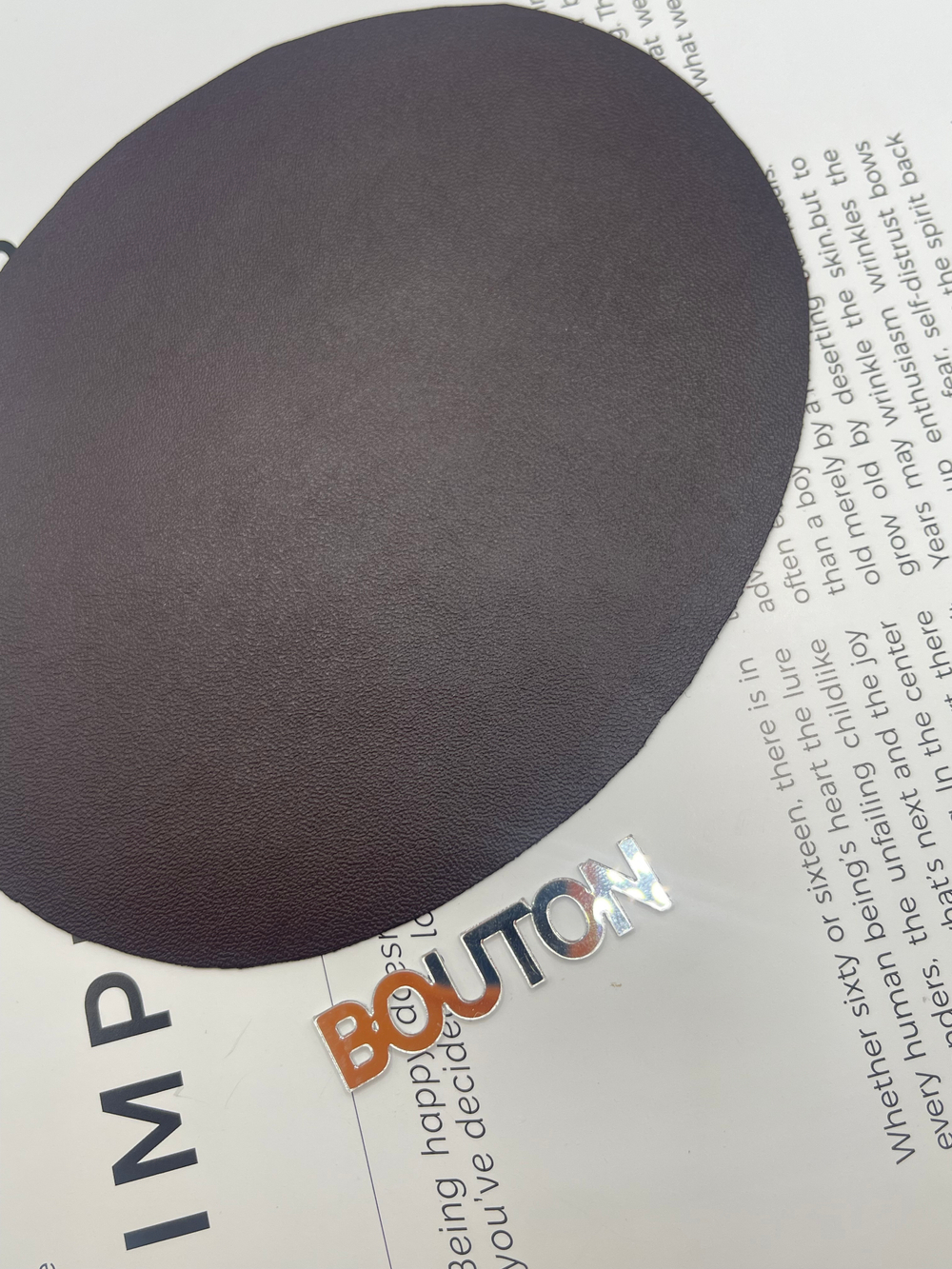 Термоаппликация "BLITZ" Термозаплатка "овал" кожзам, замша 13х10 см 02 кожзам т.коричневый