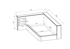 Диван-кровать Cube c нишей M (бежевый, букле)